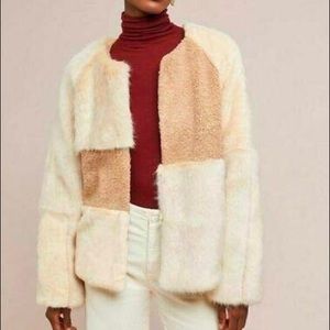 Anthropologie Patched Faux Fur Jacket by Korirl
